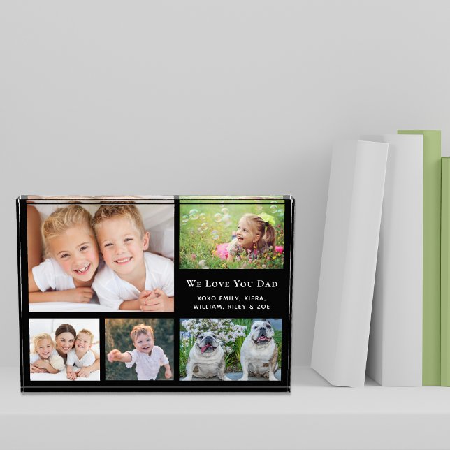Dad We Love You Black Photo Block (Creator Uploaded)
