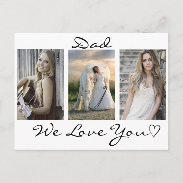 Dad, We Love You Father's Day Photo Postcard (Front)
