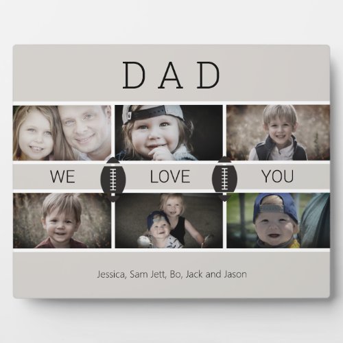 Dad We love You Football Photo Collage Plaque