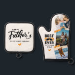 dad we love you modern happy fathers day 3 Photo Oven Mitt & Pot Holder Set<br><div class="desc">keepsake Dad we love you modern 
happy fathers day gifts</div>
