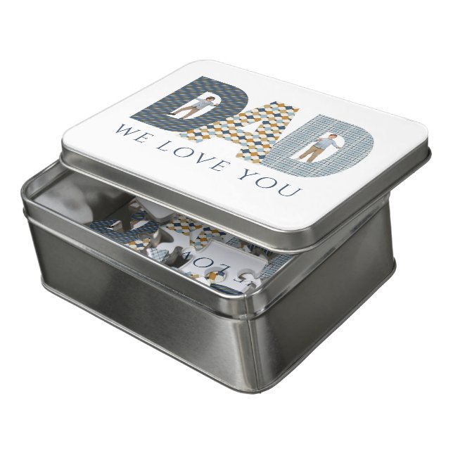 Dad We Love You Photo Acrylic Puzzle (Lid Open)