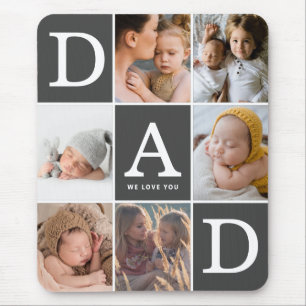 Dad We Love You Photo Collage Mouse Pad