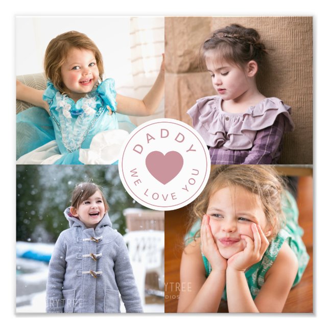 Dad We Love You Photo Collage Print (Front)