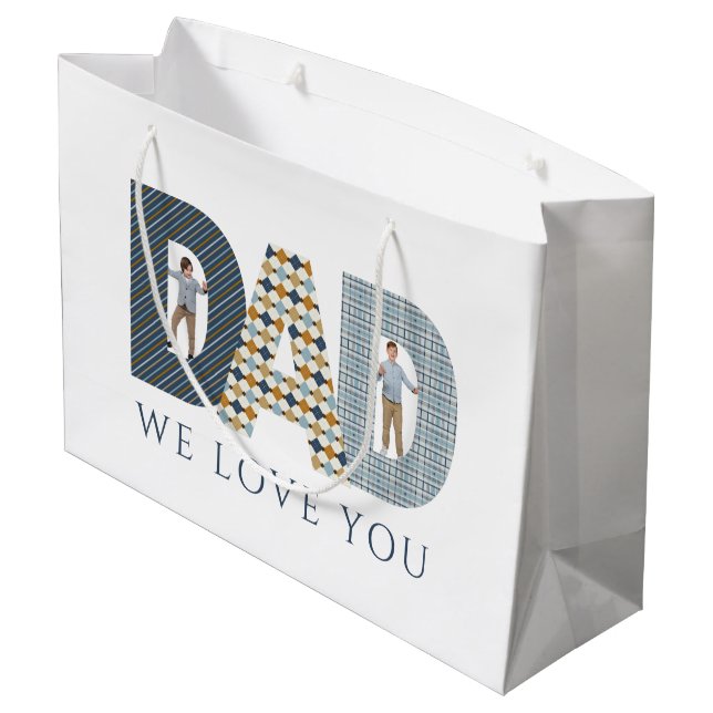 Dad We Love You Photo Gift Bag (Back Angled)