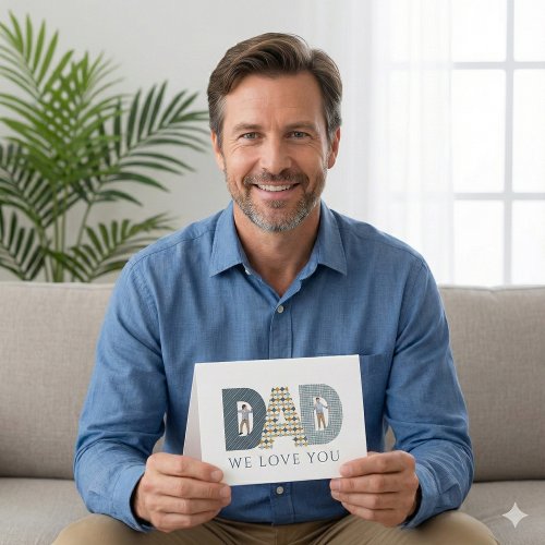 Dad We Love You Photo Greeting Card