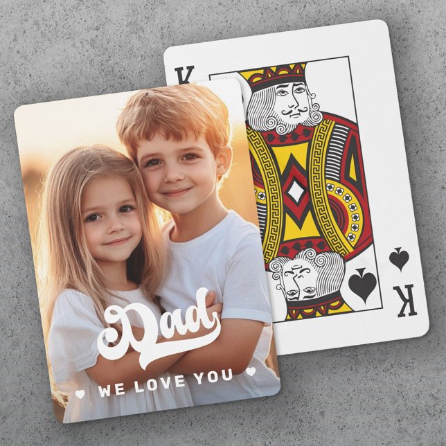 Dad we love you photo hearts text fathers day poker cards (Dad we love you photo hearts text fathers day poker cards)