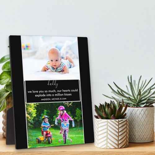 Dad We Love You Poem Black and White Custom Photo Plaque