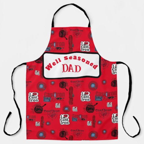 Dad Well Seasoned Cast Iron All_Over Print Apron