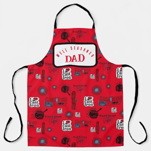 Dad Well Seasoned Cast Iron All_Over Print Apron