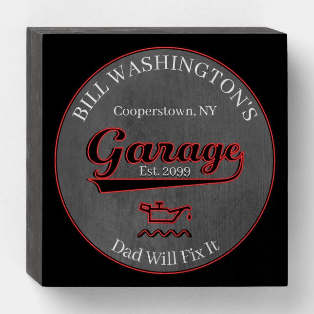 Dad Will Fix It Garage Wood Box Sign (Front Horizontal)