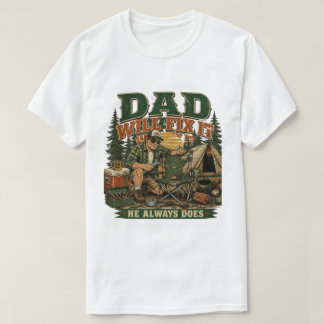 Dad Will Fix It He Always Does Funny Camping  T-Shirt