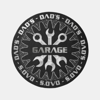 Dad Will Love this Modern Look Garage Round Rug