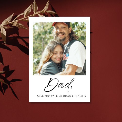 Dad Will You Walk Me Down The Aisle Father Bride Postcard