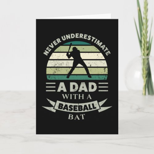 Dad with a Baseball Funny Gift Fathers Day Men Card