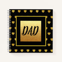  Dad with Golden Heart Black  Gold theme  