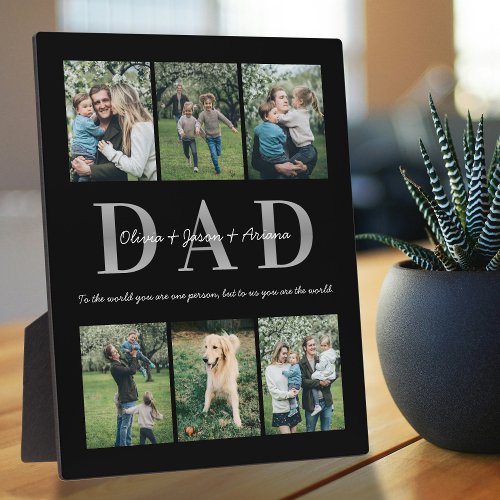 Dad With Kids Names  Photos Fathers Day Modern Plaque