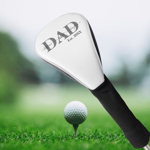 Dad with Kids Names Year Golf Head Cover