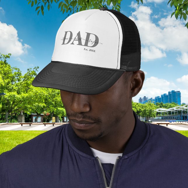 Dad with Kids Names Year Trucker Hat (Creator Uploaded)