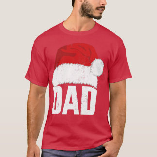 Dad with santa claus hat matching family christmas T-Shirt