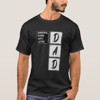 Dad Wonderful Person Crossword Puzzle Dad Fathers T-Shirt