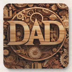 DAD Wood Mechanic Automotive Beverage Coaster