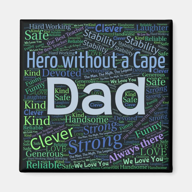Dad Word Art Magnet (Front)