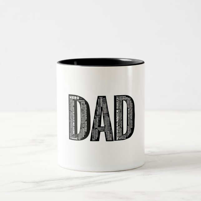 DAD Word Cloud Mug - Father's Day Hero Gift (Center)