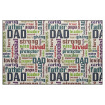 Dad Word Cloud Text Father&#39;s Day Typography Fabric