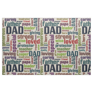 Dad Word Cloud Text Father's Day Typography Fabric