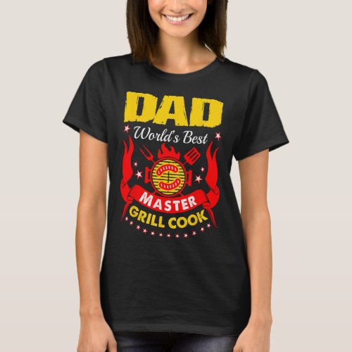 Dad Worlds Best Master Grill Cook Bbq Barbecue T_Shirt