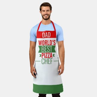 Dad -World's Best Pizza Chef - red white green