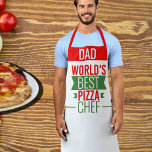 Dad -world&#39;s Best Pizza Chef - Red White Green Apron at Zazzle