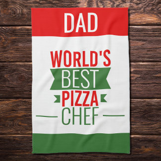 Dad -World's Best Pizza Chef - red white green 