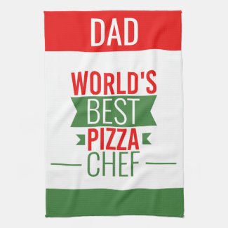 Dad -World's Best Pizza Chef - red white green 