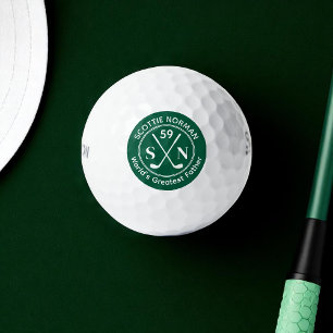Dad 'World's Greatest Father' green Golf Balls