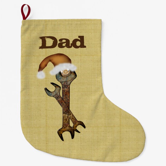 Dad Wrenches Christmas Stocking (Front)