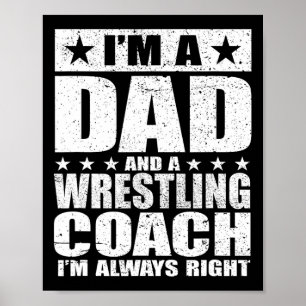 Dad Wrestling Coach Coaches Fathers Day Shirts Gif Poster