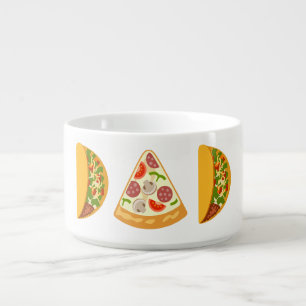 DAD Written With Pizza & Tacos Funny Cute Food Bowl