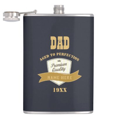 DAD - Year Born Birthday Gift - Aged To Perfection Flask