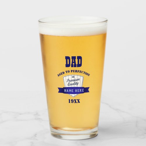 DAD _ Year Born Birthday Gift _ Aged To Perfection Glass