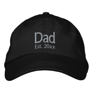 Dad Year Est. Text Template Embroidered Baseball Cap