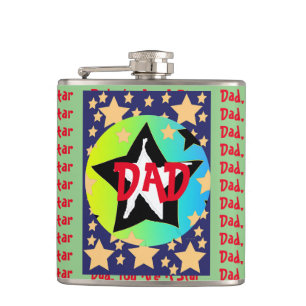 Dad, You Are A Star Vinyl Wrapped Flask