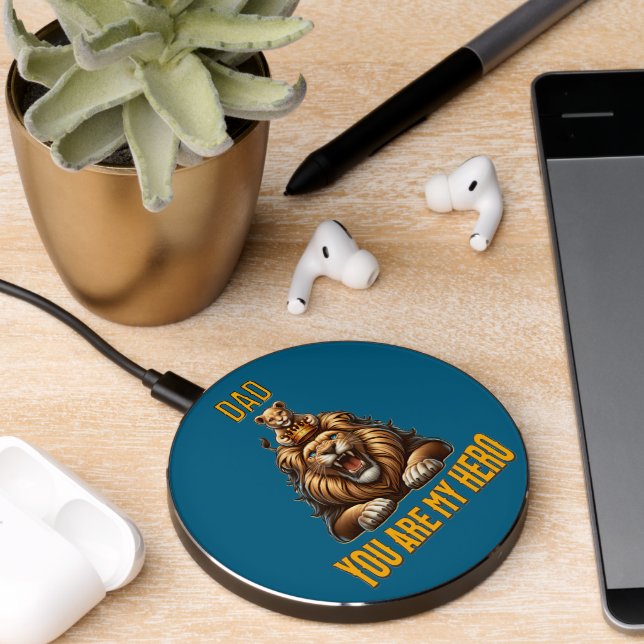 Dad You Are My Hero Wireless Charger (Desk 2)