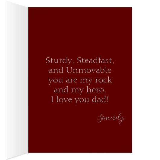 Dad You are my Rock and Hero (Inside (Right))