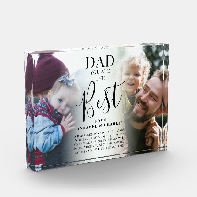 'DAD' you are the Best Name & Quote Keepsake Photo Block (Left)