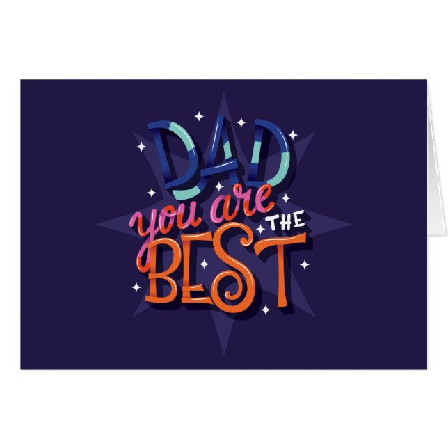 Dad you are the best typography cards (Front Horizontal)