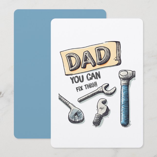 Dad, You Can Fix This! Funny DIY-Inspired Father Invitation (Front/Back)