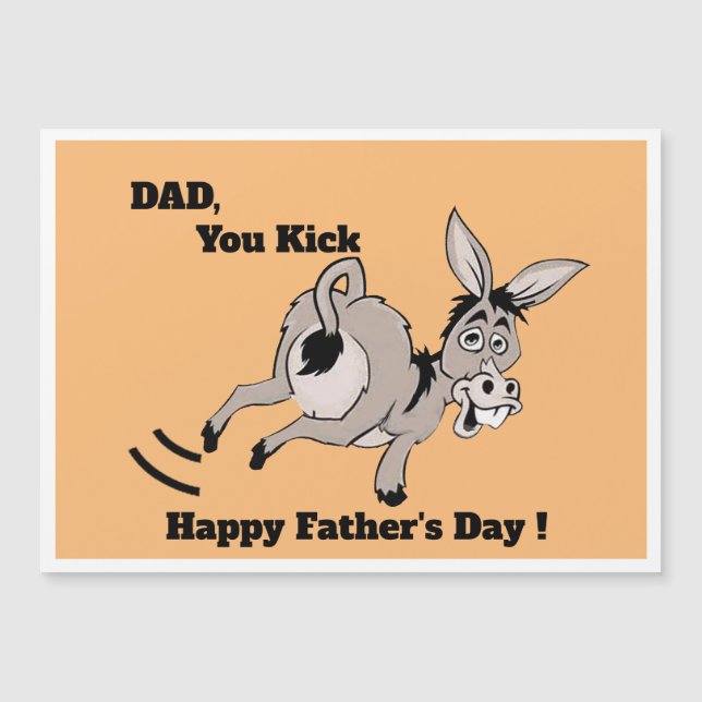 Dad, You Kick-ass Funny Father's Day Card Magnetic (Front)