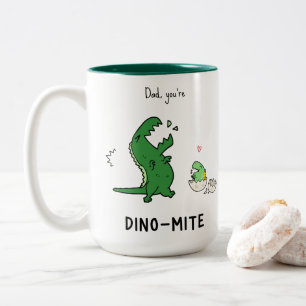 Dad, You’re Dino-mite T-Rex Two-Tone Coffee Mug