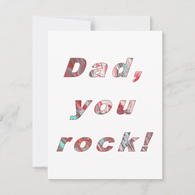 Dad you rock, Artistic Letters, Fathers Day Card (Front)